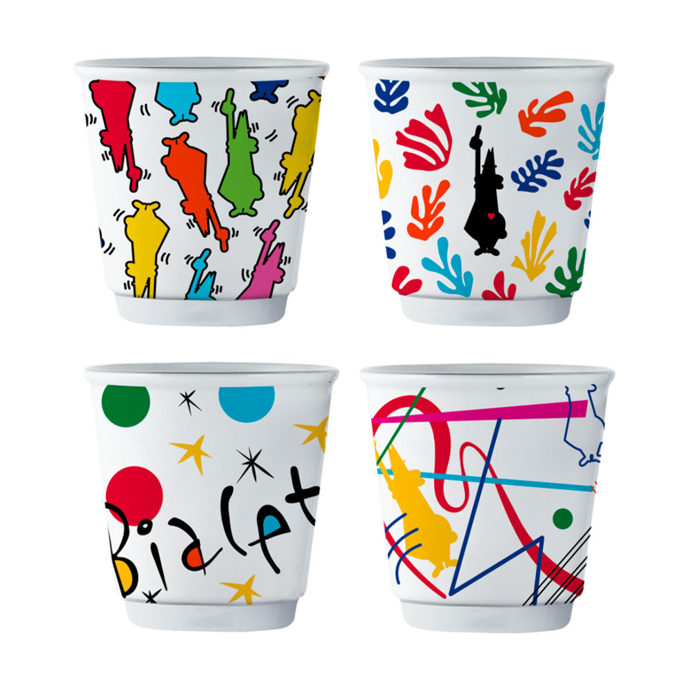 6 cl - Bialetti Arte Bicchierino Caffé In Porcellana Set 4 Pz