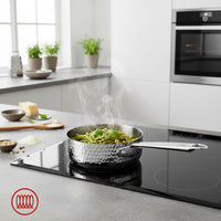 Alu-Inox 3-ply Niedriginduktionsgeeigneter Topf Mit Rohrförmigem Aluminiumgriff