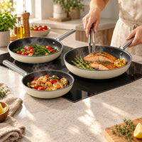 20-24-28 cm - Cookware Set de Sartenes Bajas de Aluminio con Revestimiento Cerámico - Set de 3