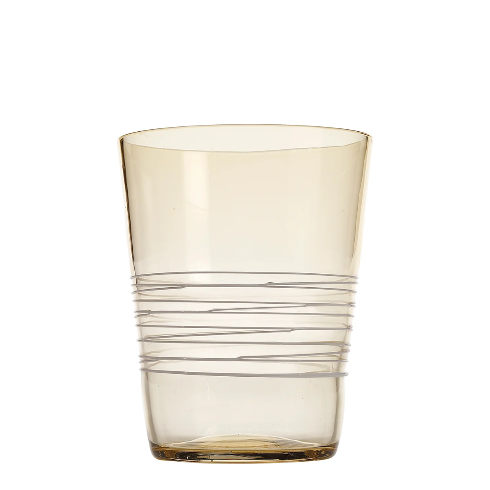 40 cl - Filante Verre À Eau Rayures en Verre Soufflé - Ensemble 6 Pcs