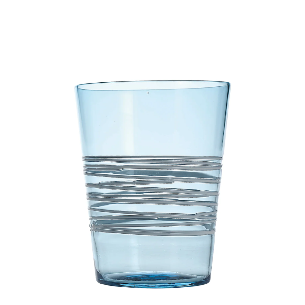 40 cl - Filante Verre À Eau Rayures en Verre Soufflé - Ensemble 6 Pcs