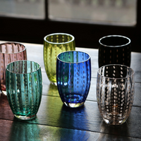 32 cl - Perle Water Glass with White Dots - Set 6 Pieces