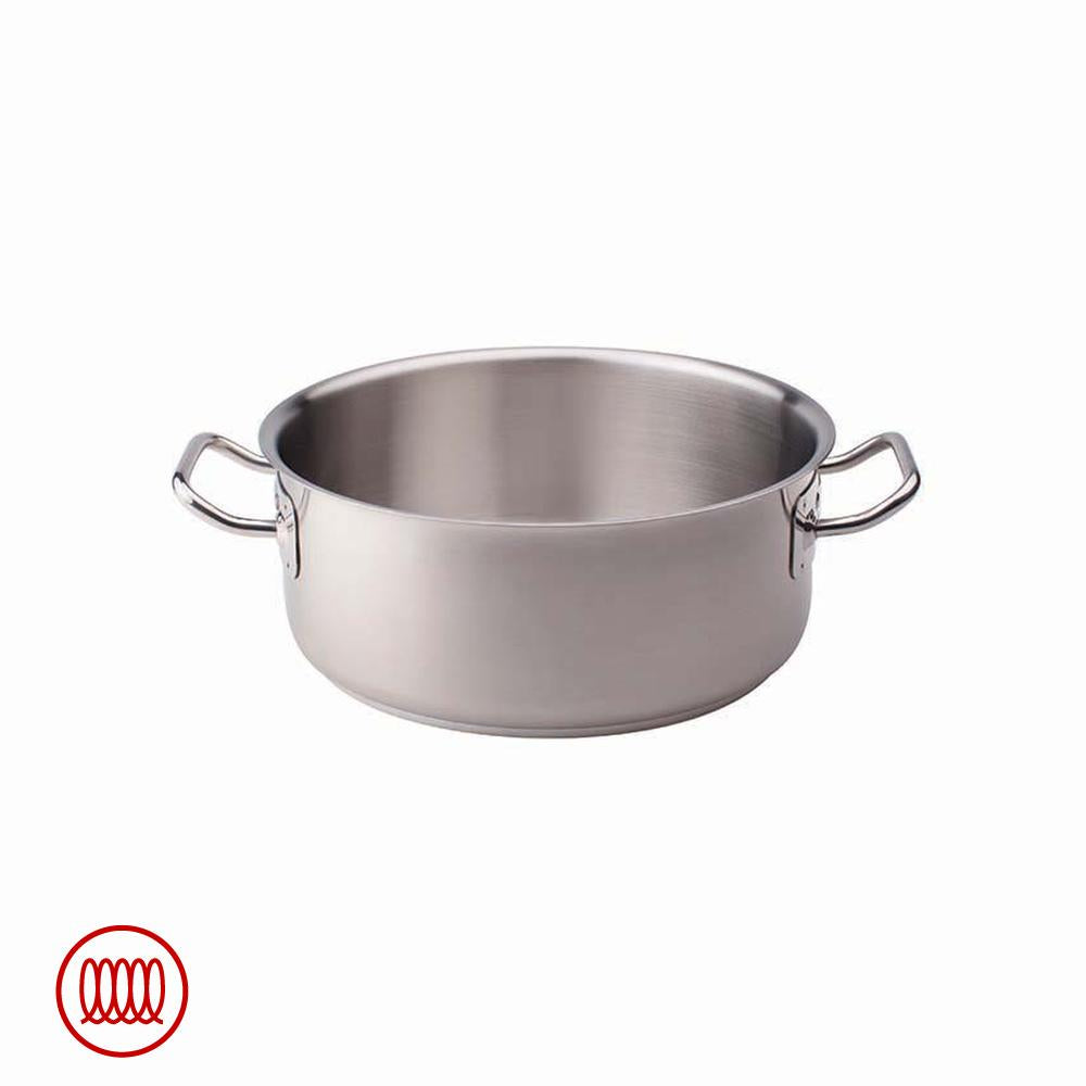 Agnelli Acciaio Inox Casseruola Bassa Induzione Con Due Maniglie