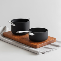 AlBlack Low Casserole Induction Aluminum Non-Stick 5mm With Cool Inox Handle