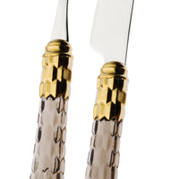 Cristallo Besteckservice Goldrand Edelstahl - Set 24 Stk