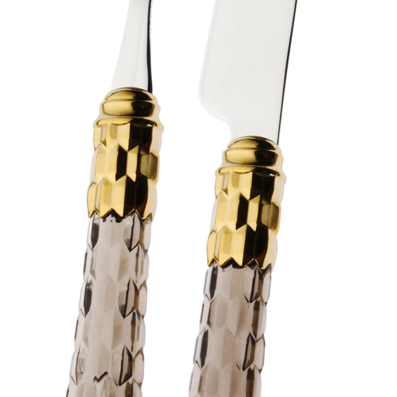 Cristallo Besteckservice Goldrand Edelstahl - Set 24 Stk