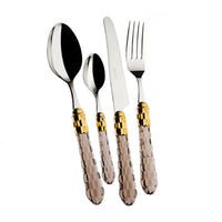 Cristallo Besteckservice Goldrand Edelstahl - Set 24 Stk