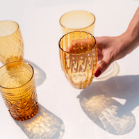 32 cl - Perle Water Glass with White Dots - Set 6 Pieces