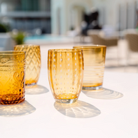 32 cl - Perle Water Glass with White Dots - Set 6 Pieces