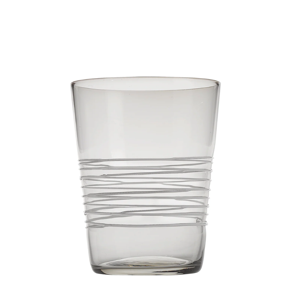 40 cl - Filante Verre À Eau Rayures en Verre Soufflé - Ensemble 6 Pcs