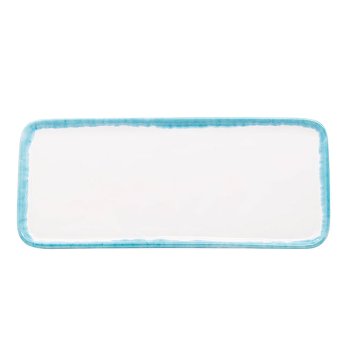 26.5x11.5 cm - Petit Vassoio Rettangolare Fatto a Mano In Ceramica - Set 2 Pz