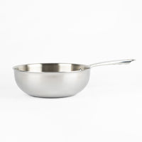 Alu-Inox 3-Ply Padella Alta Da Mantecatura Con Manico In AluInox Lucida