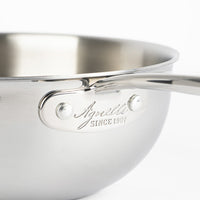 Alu-Inox 3-Ply Padella Alta Da Mantecatura Con Manico In AluInox Lucida