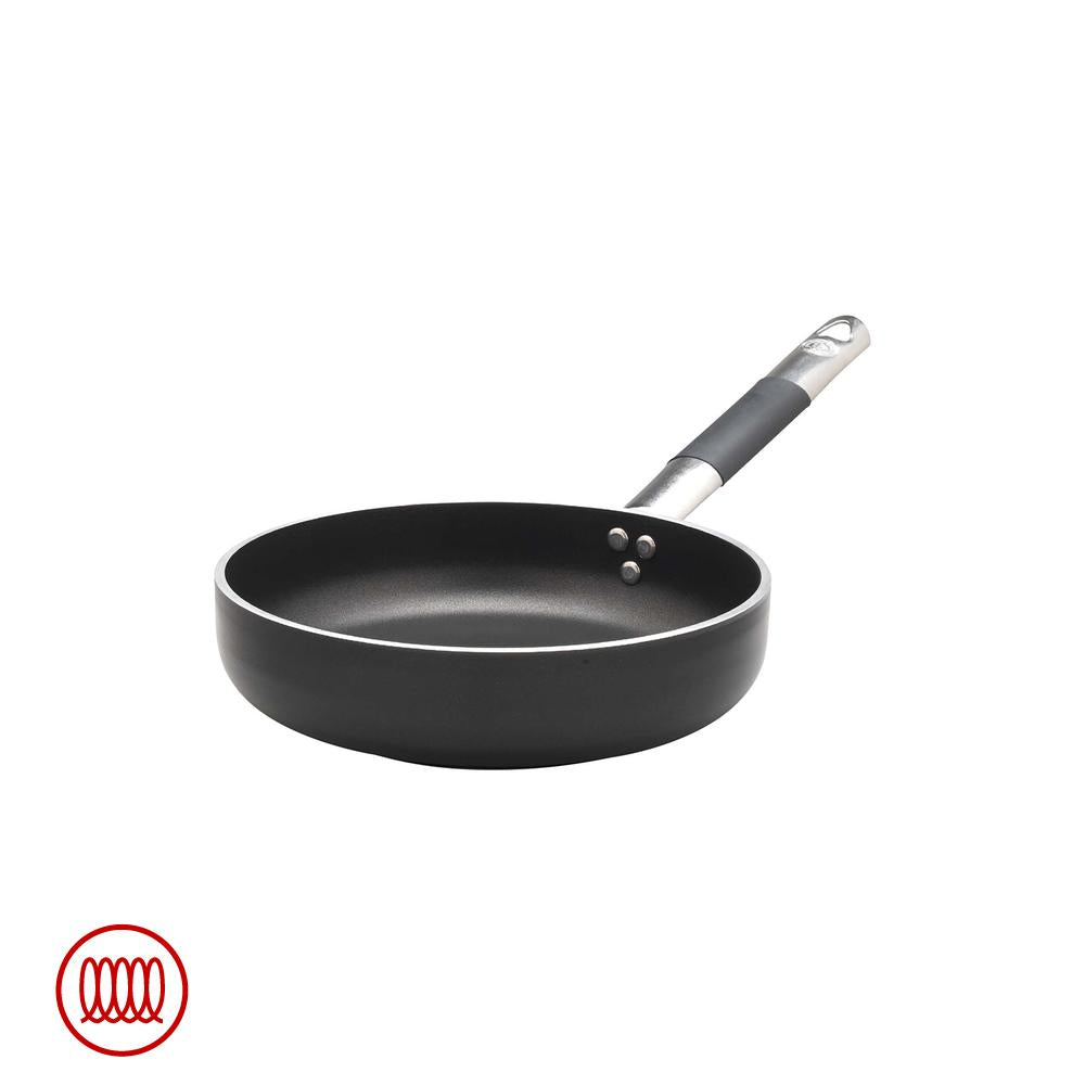 Agnelli AlBlack Padella Alta Sautè Induzione In Alluminio Antiaderente 5mm Con Manico Cool Inox