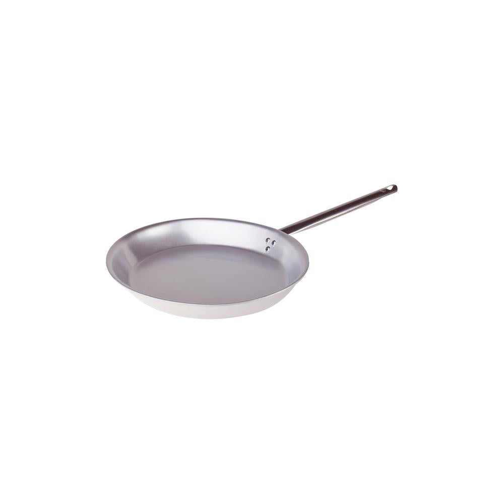 Agnelli Alluminio 3mm Professionale Padella Bassa Svasata Ovale  Con Manico Tubolare Inox