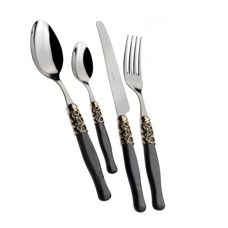 Selene Besteckservice Goldrand Edelstahl - Set 24 Stk