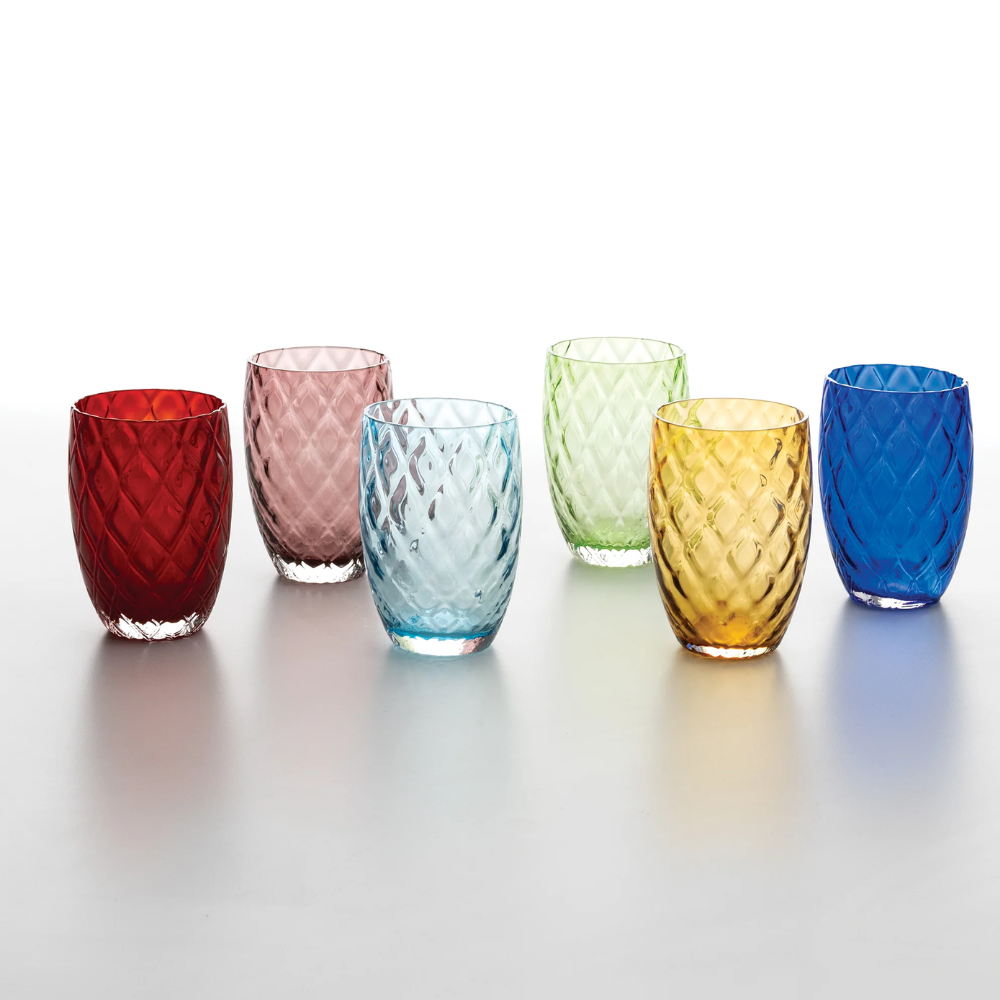 38 cl - Losanghe Wasserglas Blasen - Set 6 Stück