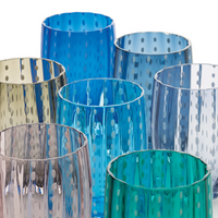 32 cl - Perle Water Glass with White Dots - Set 6 Pieces