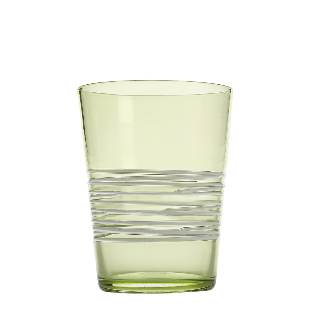 40 cl - Filante Verre À Eau Rayures en Verre Soufflé - Ensemble 6 Pcs