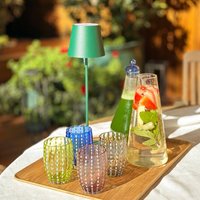 32 cl - Perle Water Glass with White Dots - Set 6 Pieces